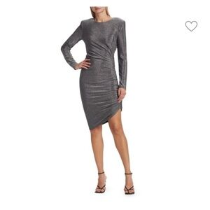 Veronica Beard- Cyrus Rouched Glitter Mini Dress- Small